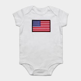 Embroidery American Flag Sticker Baby Bodysuit